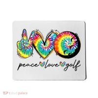Peace Love Golf Funny Tie Dye Golf Lovers Mousepad thumb 0