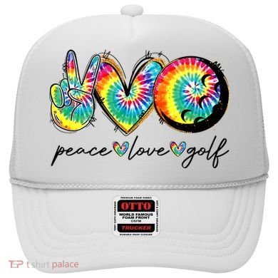 Peace Love Golf Funny Tie Dye Golf Lovers Hat