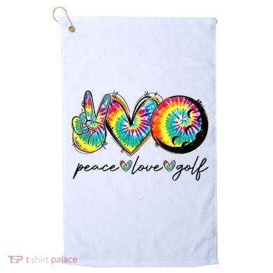 Peace Love Golf Funny Tie Dye Golf Lovers Golf Towel