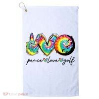 Peace Love Golf Funny Tie Dye Golf Lovers Golf Towel thumb 0