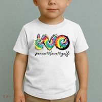 Peace Love Golf Funny Tie Dye Golf Lovers Toddler T-Shirt thumb 2
