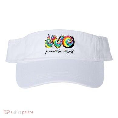 Peace Love Golf Funny Tie Dye Golf Lovers Visor