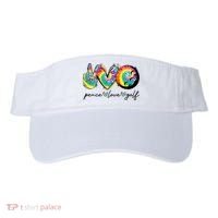 Peace Love Golf Funny Tie Dye Golf Lovers Visor thumb 0
