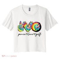 Peace Love Golf Funny Tie Dye Golf Lovers Women's Crop Top Tee thumb 0