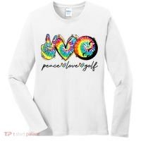 Peace Love Golf Funny Tie Dye Golf Lovers Women's Long Sleeve Shirt thumb 0