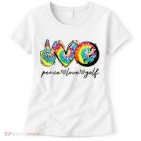 Peace Love Golf Funny Tie Dye Golf Lovers Women's T-Shirt thumb 0