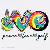 Peace Love Golf Funny Tie Dye Golf Lovers Women's T-Shirt thumb 6