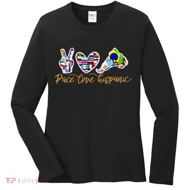 Peace Love Hispanic Heritage Month Women's Long Sleeve Shirt