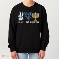 Peace Love Hanukkah Jewish Holiday Gift Women's Sweatshirt thumb 0