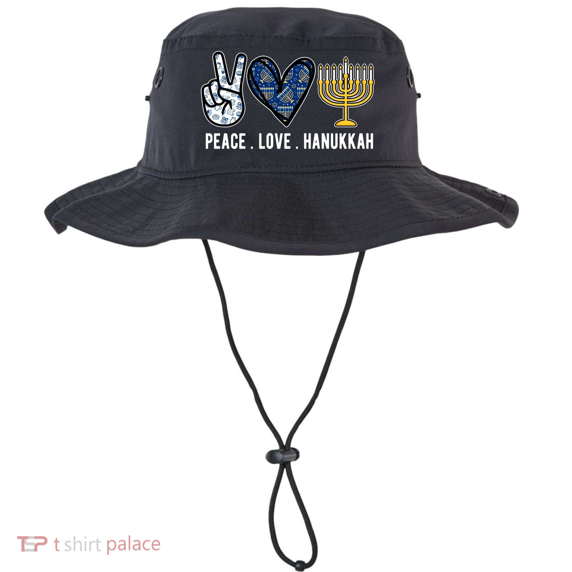 Peace Love Hanukkah Jewish Holiday Gift Bucket Hat