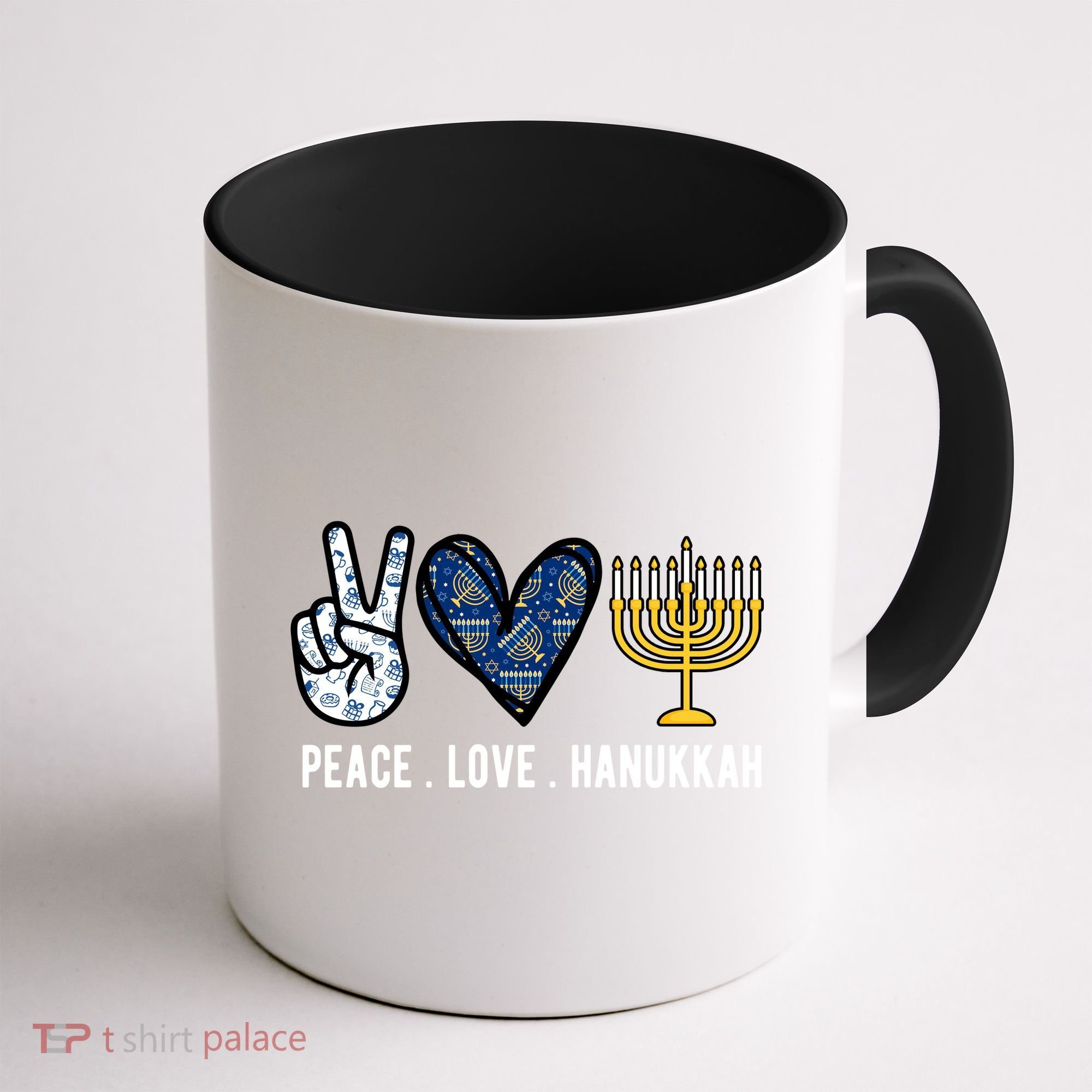 Peace Love Hanukkah Jewish Holiday Gift Coffee Mug
