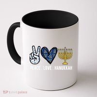 Peace Love Hanukkah Jewish Holiday Gift Coffee Mug thumb 0