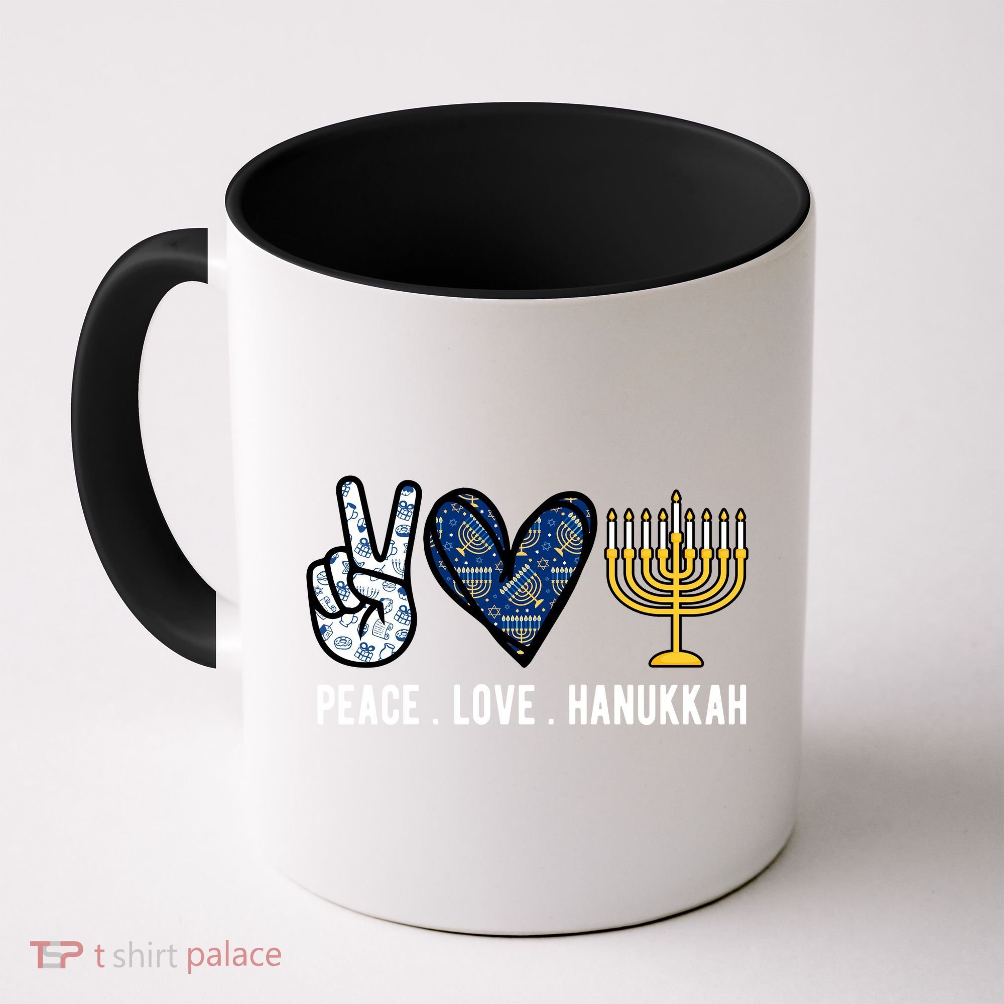 Peace Love Hanukkah Jewish Holiday Gift Coffee Mug