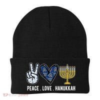 Peace Love Hanukkah Jewish Holiday Gift Beanie thumb 0