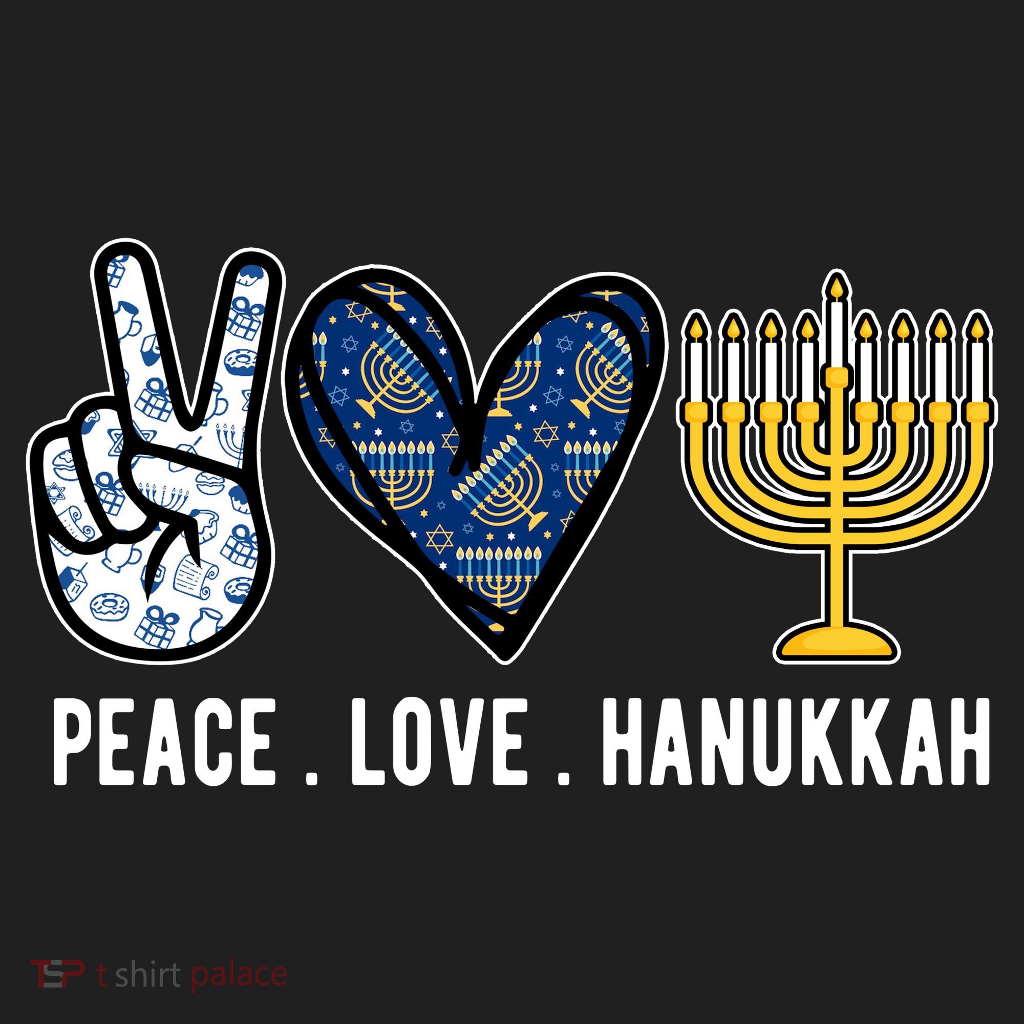 Peace Love Hanukkah Jewish Holiday Gift Beanie