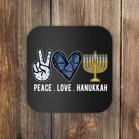 Peace Love Hanukkah Jewish Holiday Gift Coaster thumb 0
