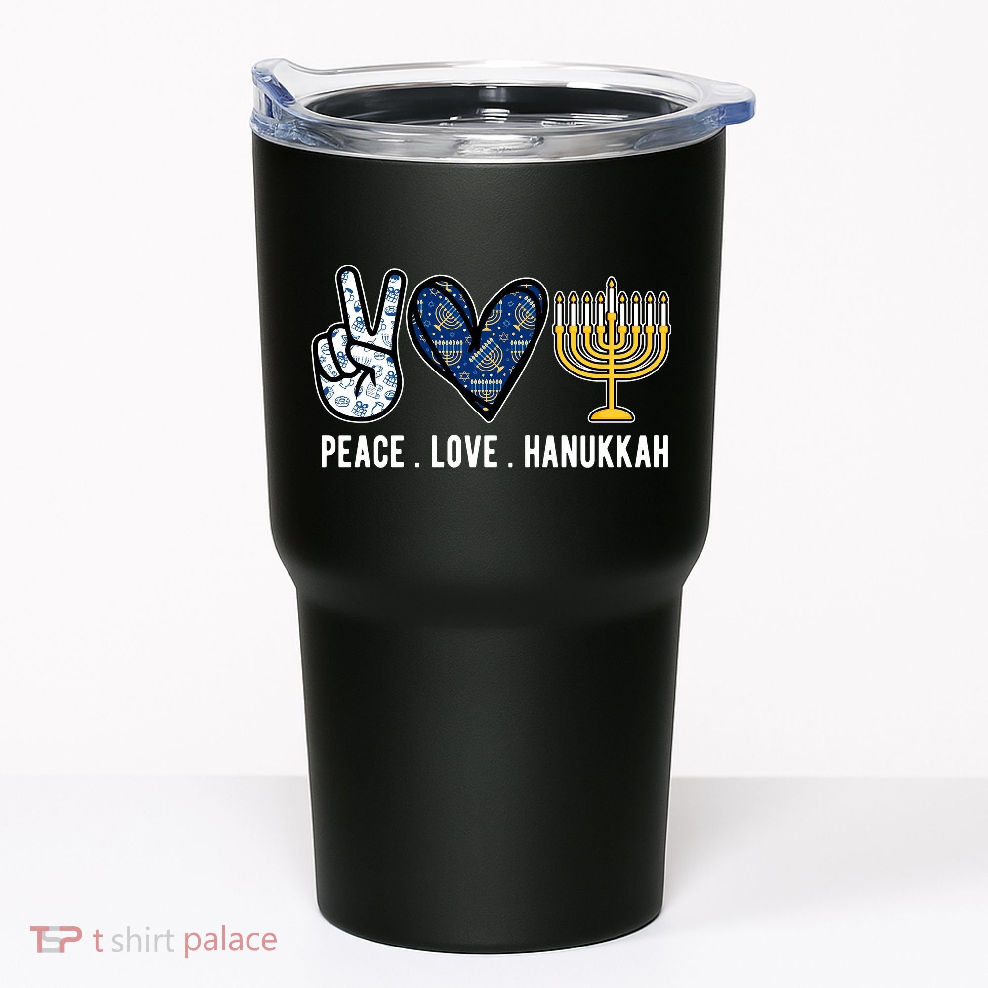 Peace Love Hanukkah Jewish Holiday Gift Tumbler
