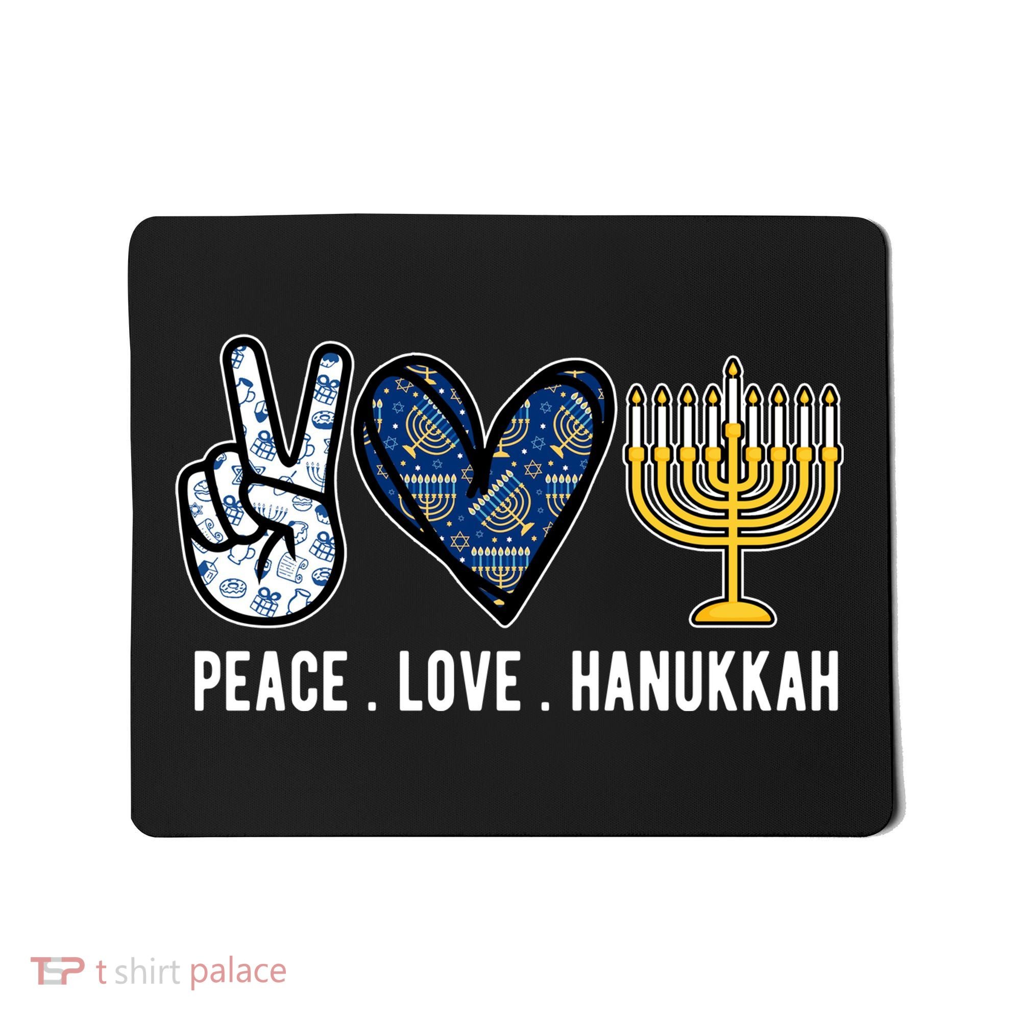 Peace Love Hanukkah Jewish Holiday Gift Mousepad