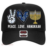 Peace Love Hanukkah Jewish Holiday Gift Hat thumb 0