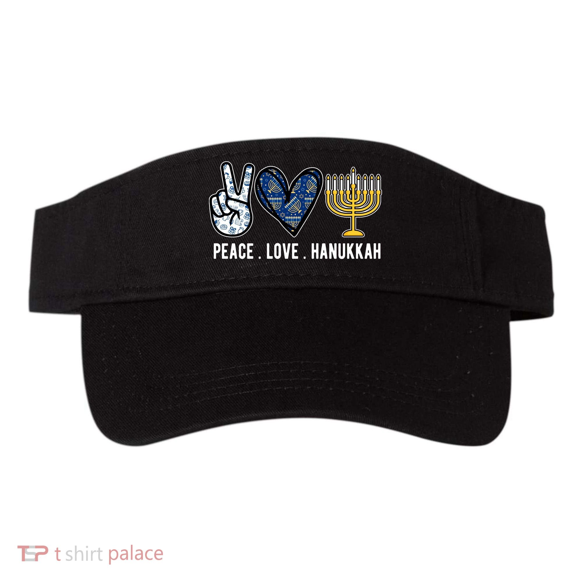 Peace Love Hanukkah Jewish Holiday Gift Visor