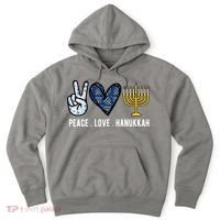 Peace Love Hanukkah Jewish Holiday Gift Hoodie thumb 0
