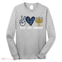 Peace Love Hanukkah Jewish Holiday Gift Long Sleeve Shirt thumb 0