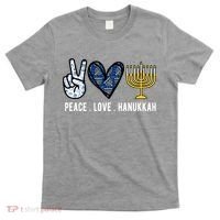 Peace Love Hanukkah Jewish Holiday Gift T-Shirt thumb 0