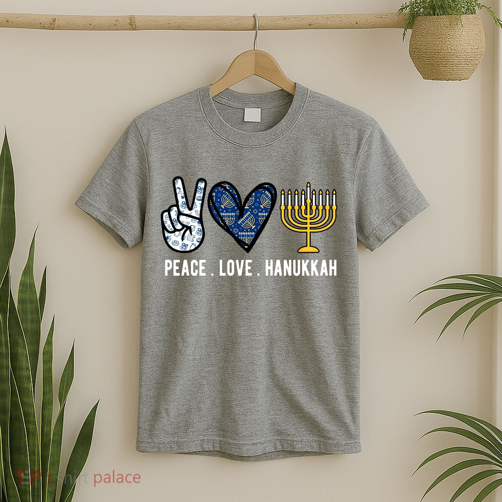 Peace Love Hanukkah Jewish Holiday Gift T-Shirt