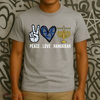 Peace Love Hanukkah Jewish Holiday Gift T-Shirt thumb 3