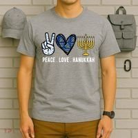 Peace Love Hanukkah Jewish Holiday Gift T-Shirt thumb 6