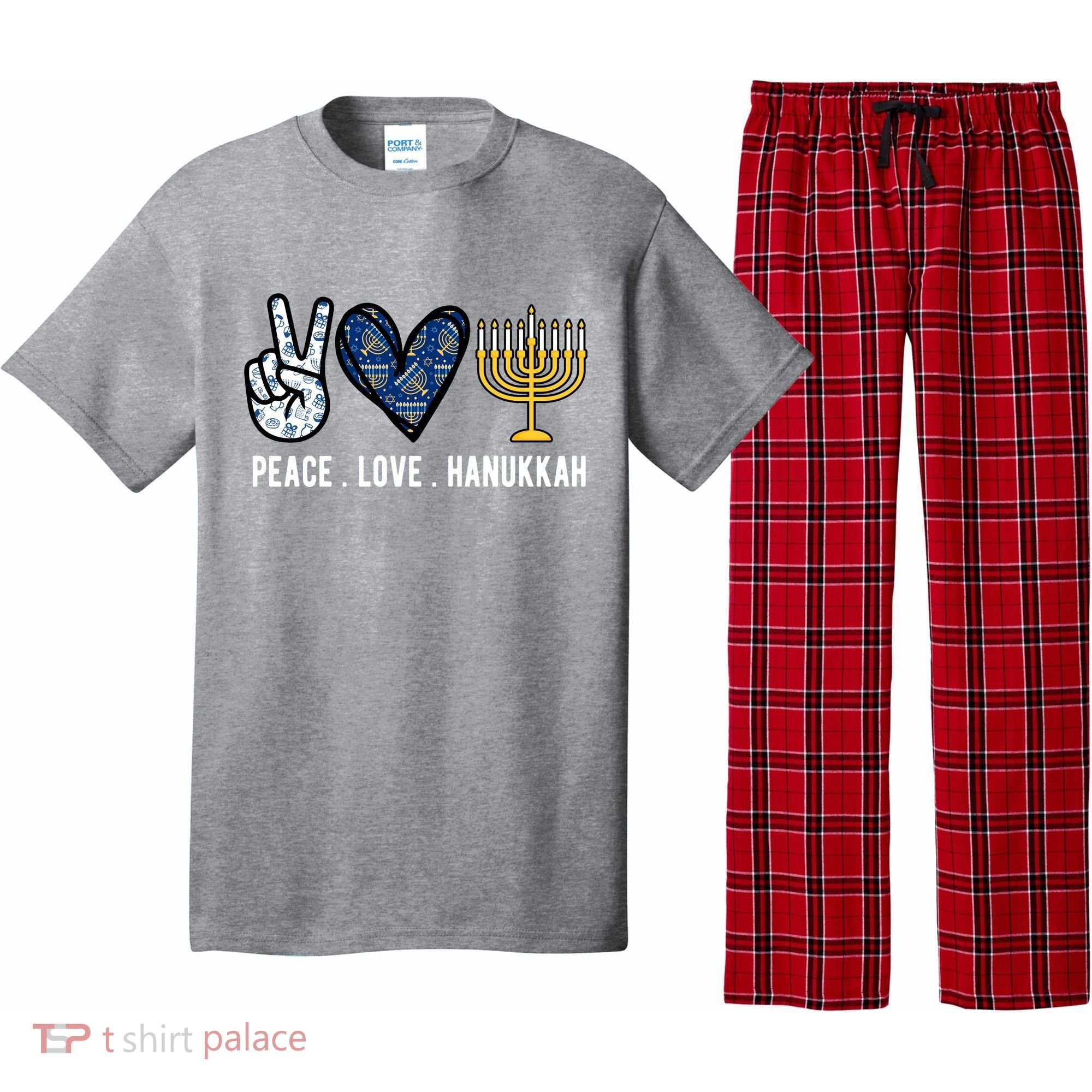 Peace Love Hanukkah Jewish Holiday Gift Pajama Set