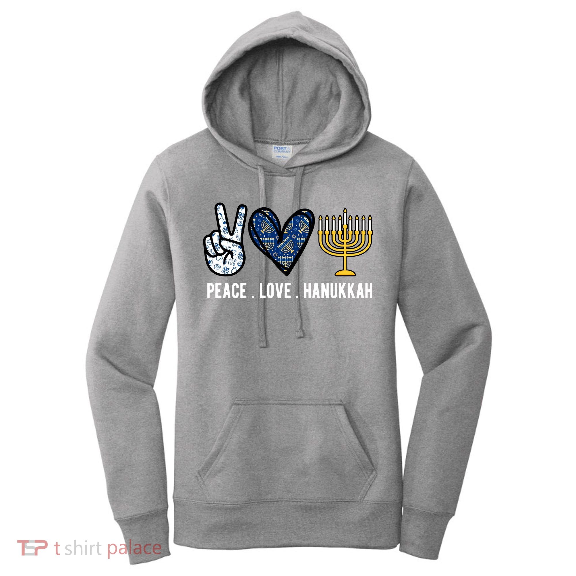 Peace Love Hanukkah Jewish Holiday Gift Women's Hoodie