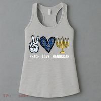 Peace Love Hanukkah Jewish Holiday Gift Women's Tank Top thumb 3