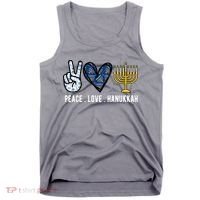 Peace Love Hanukkah Jewish Holiday Gift Tank Top thumb 0