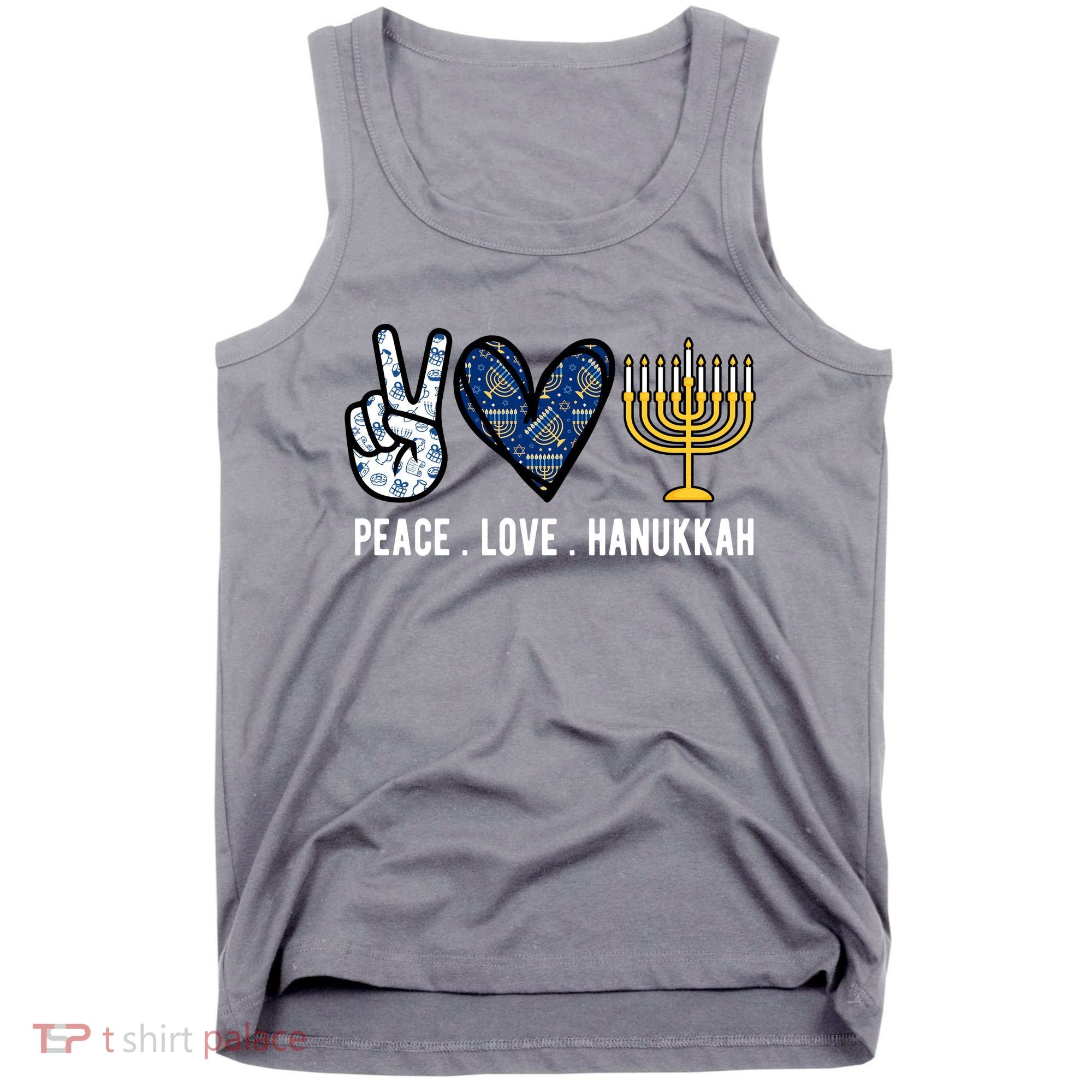 Peace Love Hanukkah Jewish Holiday Gift Tank Top