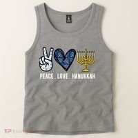 Peace Love Hanukkah Jewish Holiday Gift Tank Top thumb 2