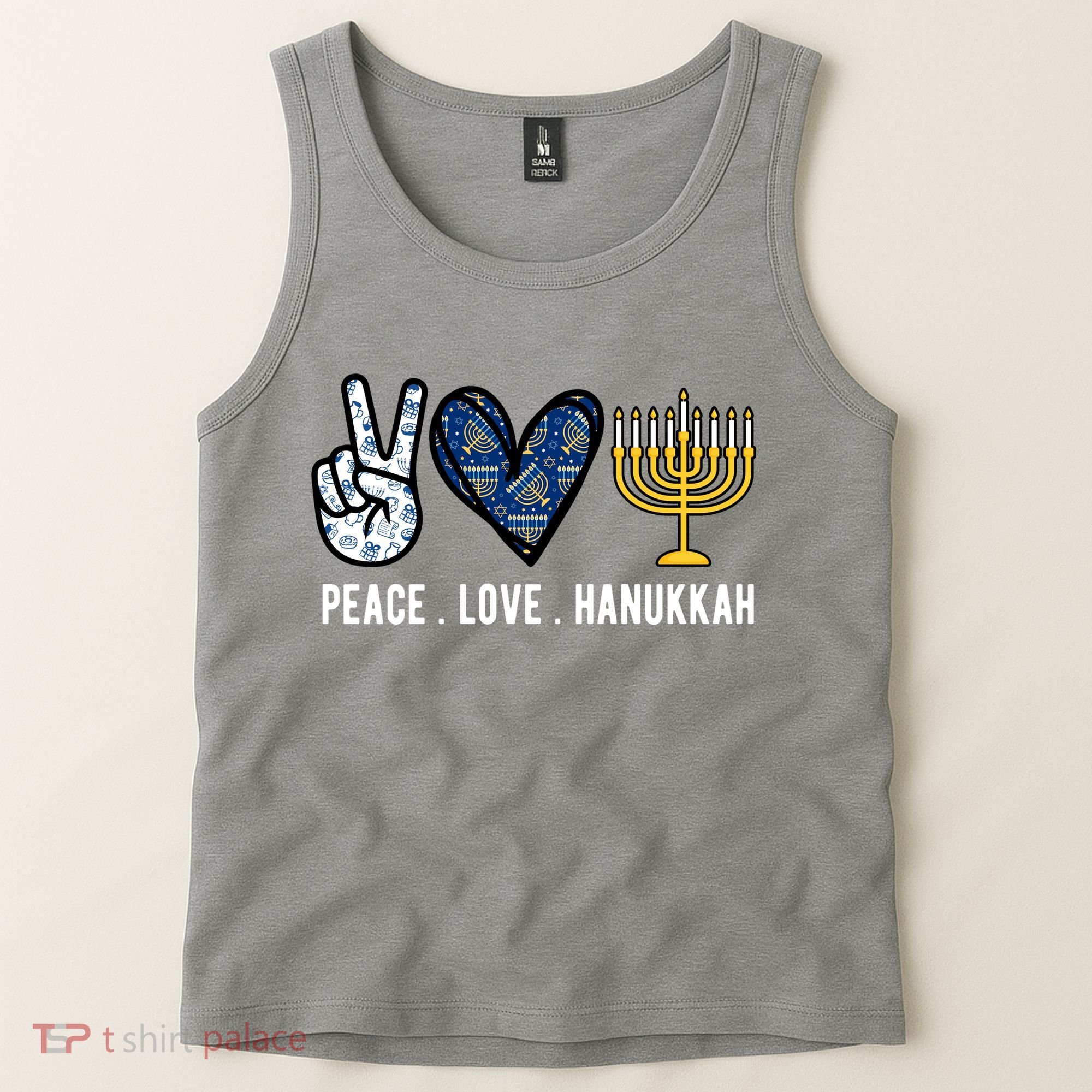 Peace Love Hanukkah Jewish Holiday Gift Tank Top