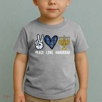 Peace Love Hanukkah Jewish Holiday Gift Toddler T-Shirt thumb 2
