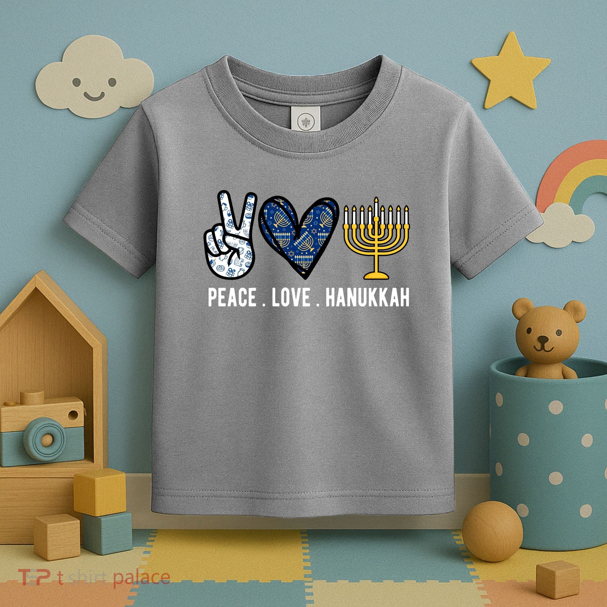Peace Love Hanukkah Jewish Holiday Gift Toddler T-Shirt