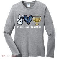 Peace Love Hanukkah Jewish Holiday Gift Women's Long Sleeve Shirt thumb 0