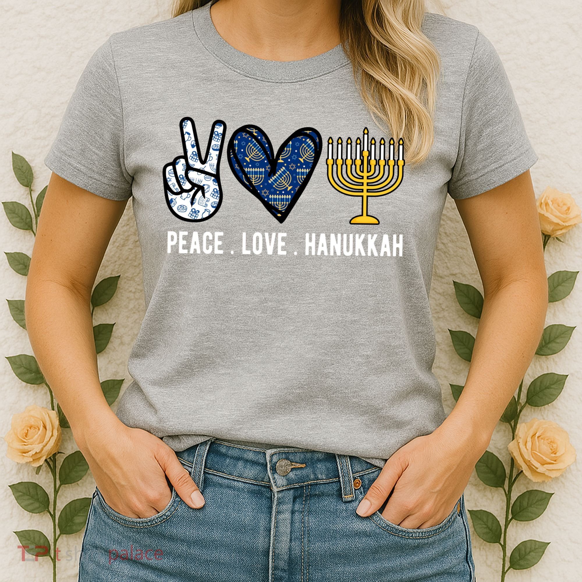 Peace Love Hanukkah Jewish Holiday Gift Women's T-Shirt