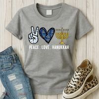 Peace Love Hanukkah Jewish Holiday Gift Women's T-Shirt thumb 3
