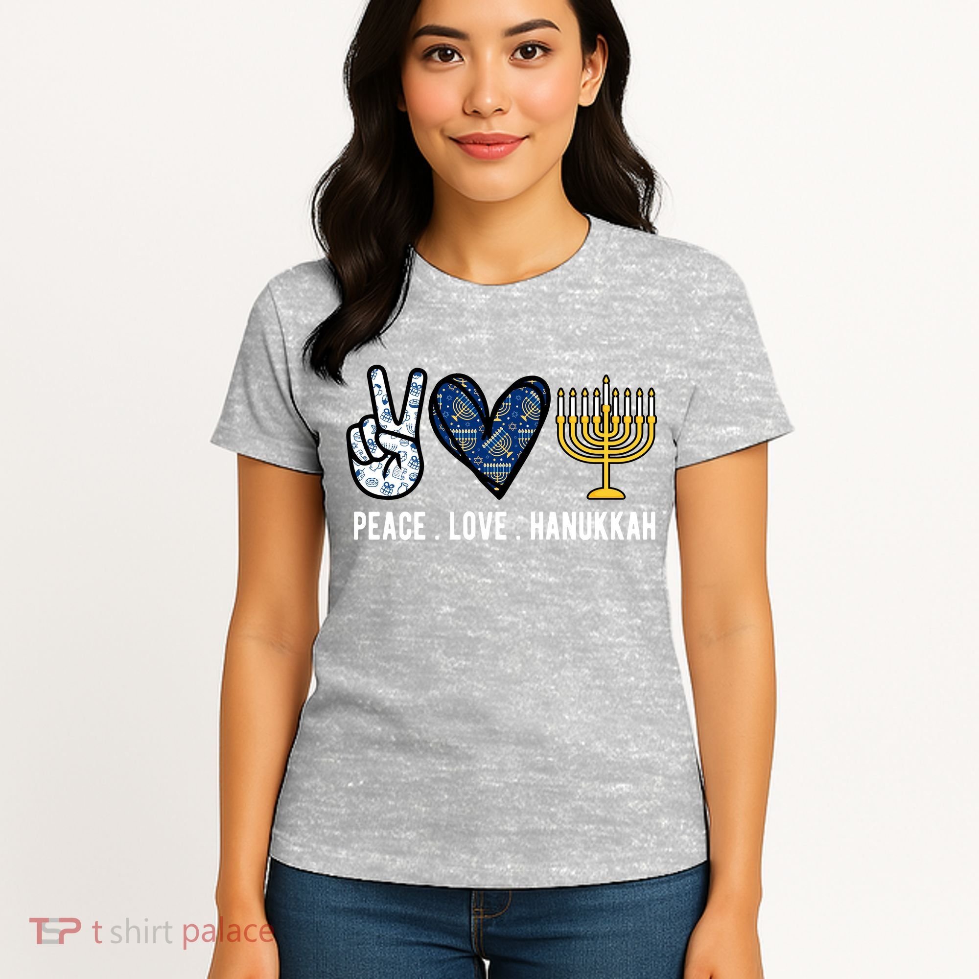 Peace Love Hanukkah Jewish Holiday Gift Women's T-Shirt