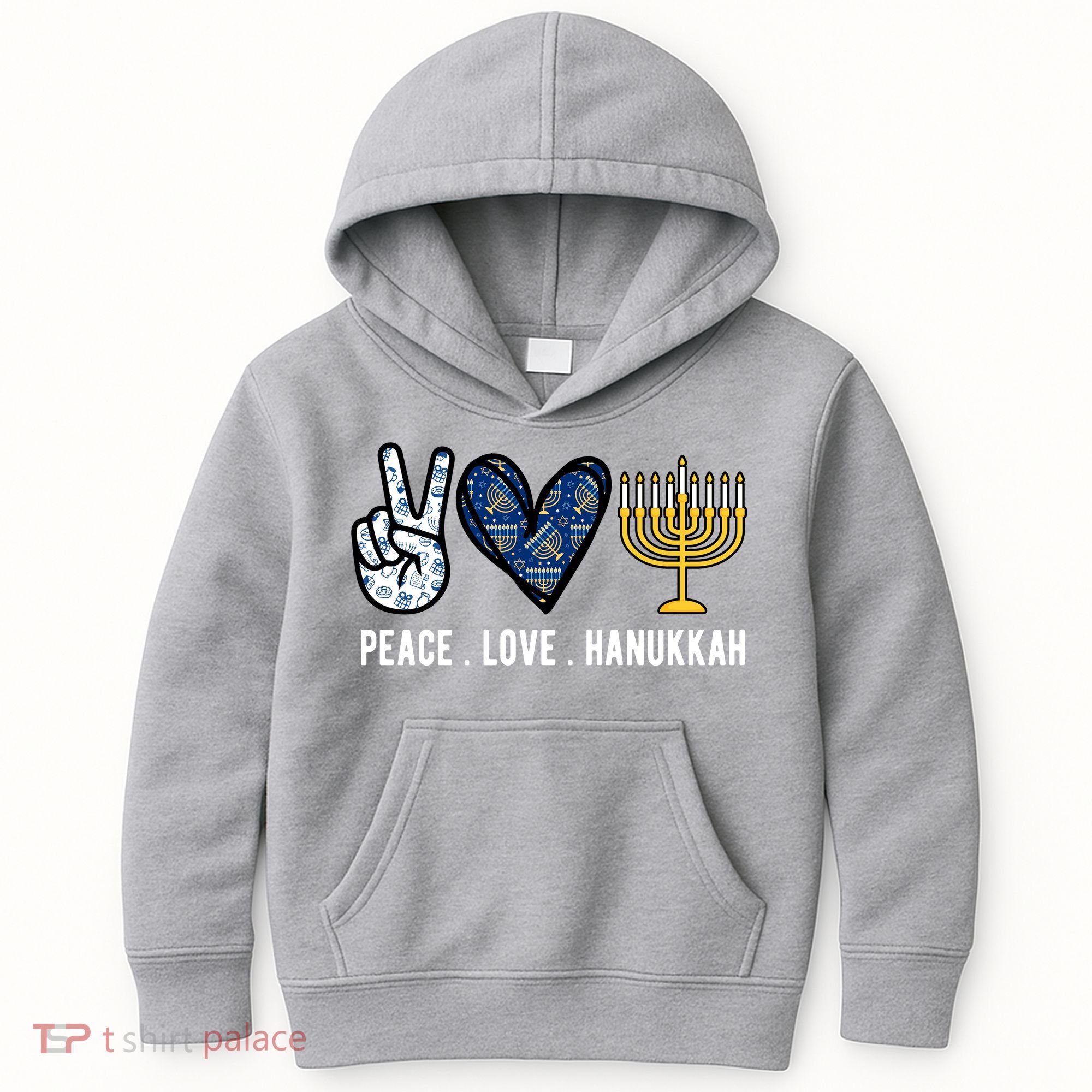 Peace Love Hanukkah Jewish Holiday Gift Kids Hoodie