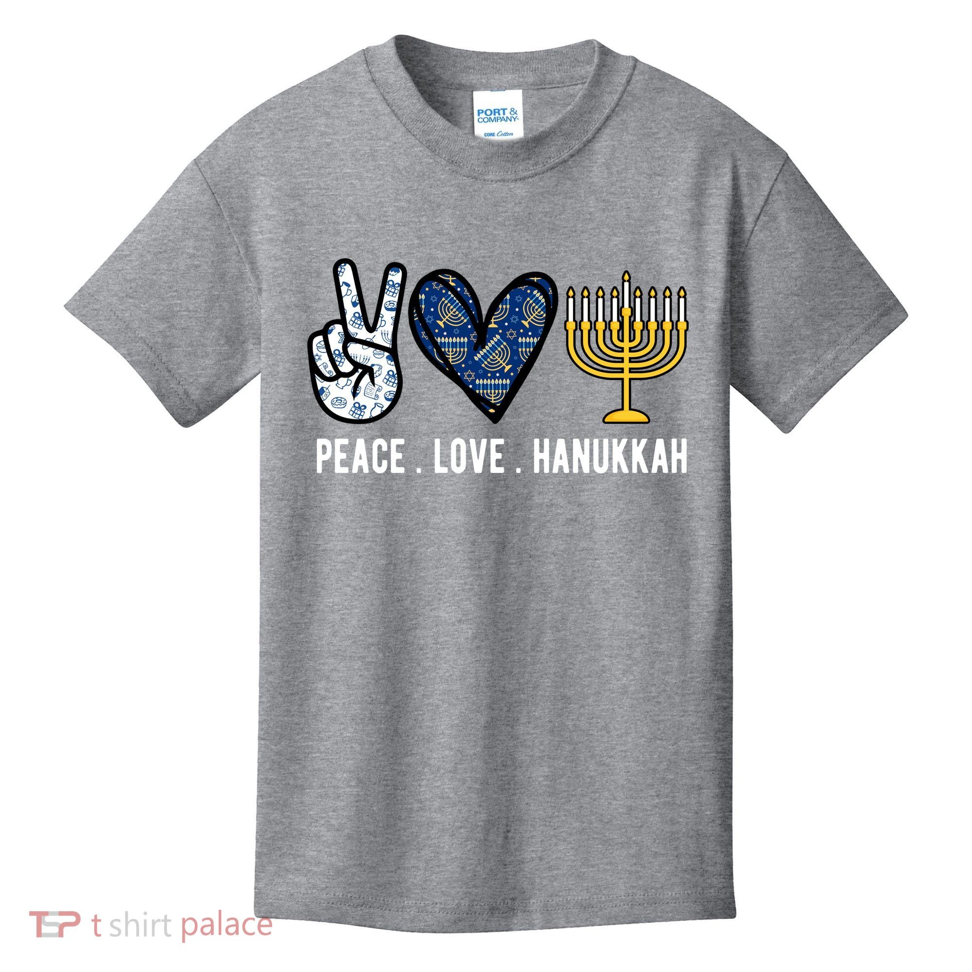 Peace Love Hanukkah Jewish Holiday Gift Kids T-Shirt