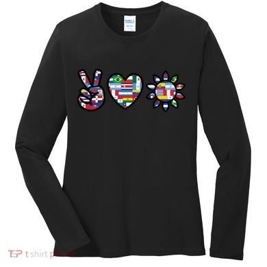 Peace Love Hispanic Heritage Month Women's Long Sleeve Shirt