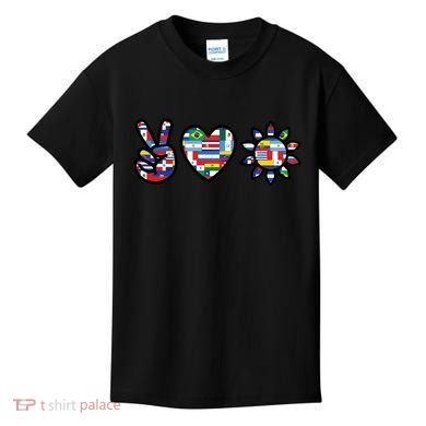 Peace Love Hispanic Heritage Month Kids T-Shirt