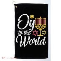 Peace Love Hanukkah Jewish Hanukkah Chanukah Golf Towel thumb 0