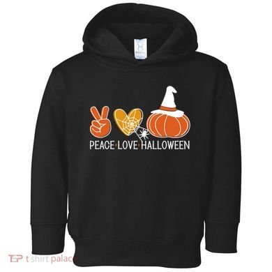 Peace Love Halloween Toddler Hoodie