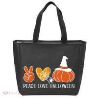 Peace Love Halloween Tote Bag thumb 0